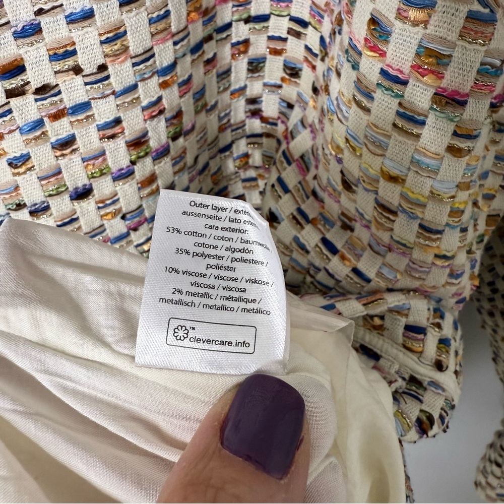 Rotate Birger Christensen Kim Multicolor Grid Mini Puff Sleeve Sheath Dress - Picture 14 of 14